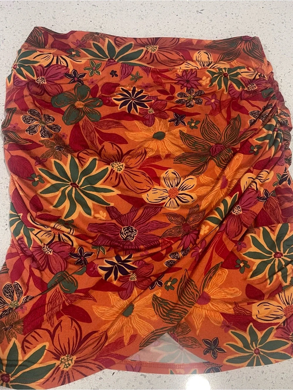 Free People Mango Orange Floral Skirt or Strapless Top
